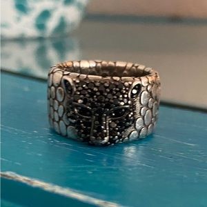 Toscana Black Spinel Leopard Ring